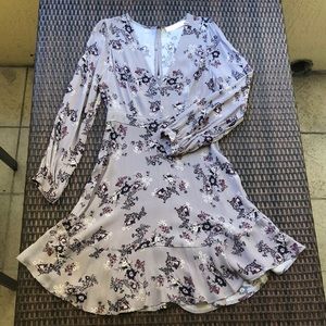 Grey floral midi dress medium